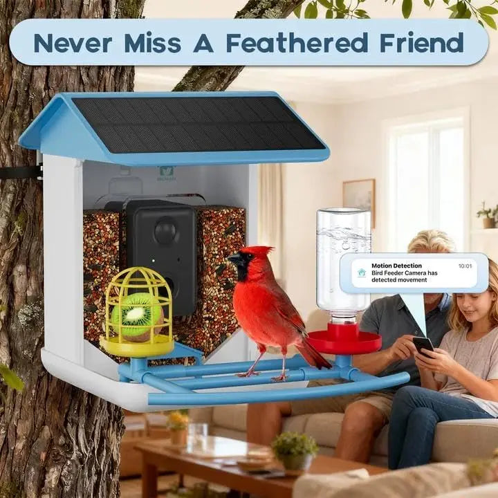 AI Bird Feeder Night Vision 2K HD Identifies 1100+ Birds