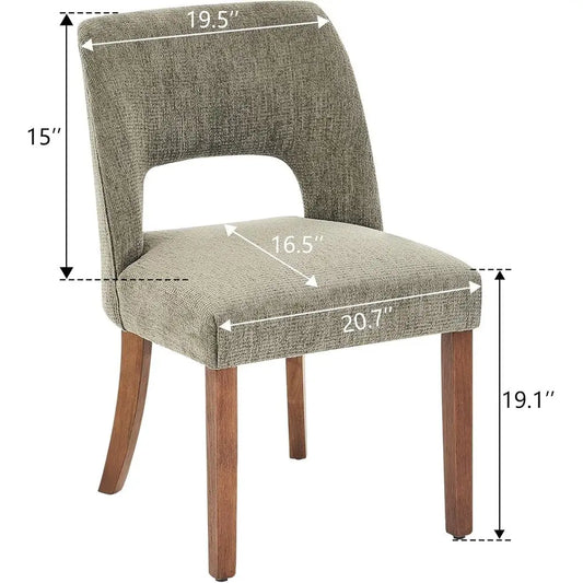 Wooden Dining Chairs, Set of 4, Modern, Fabric Upholstered