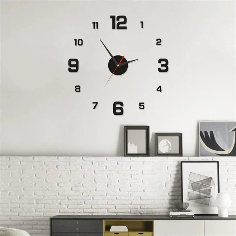 DIY Digital Wall Clock Luminous Silent 5 Color Modern Home Decor