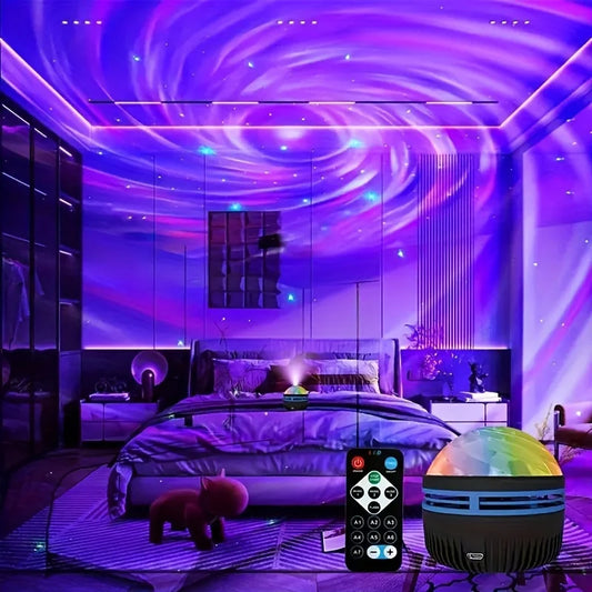 LED Night Lights Galaxy Projector, Remote Control, 5V USB Rechargeable Starry Sky Lamp, DMX Sound Active 7 Modes