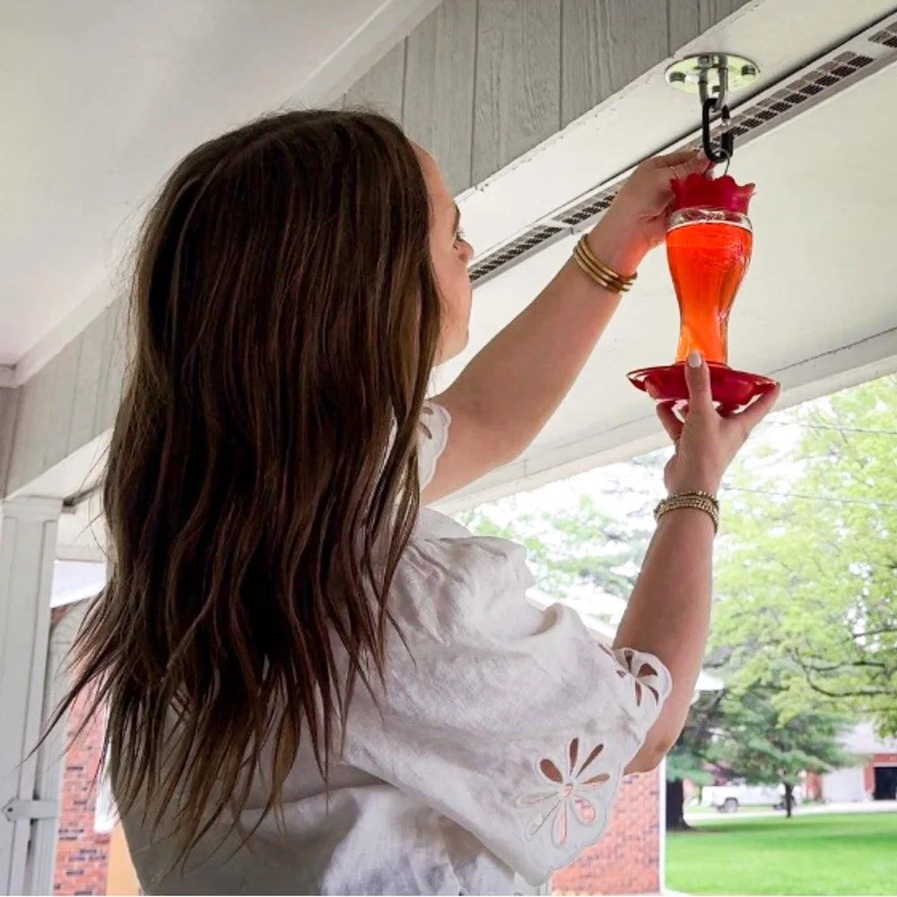 Glass Hummingbird Feeder - Bee Resistant with Ant Moat