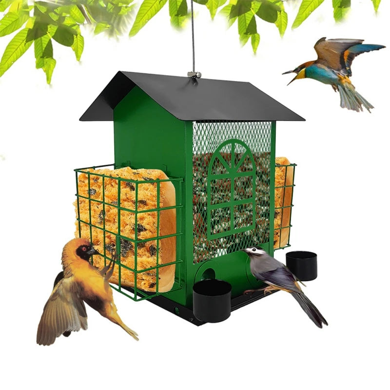 Squirrel proof hanging bird feeder