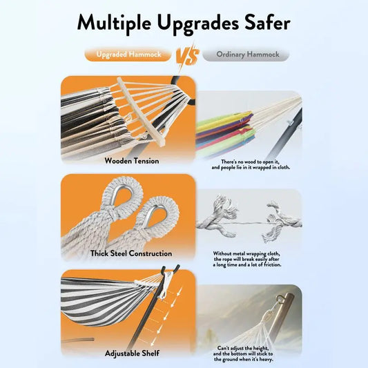 Hammock with Stand Adjustable Portable with Storage Bag