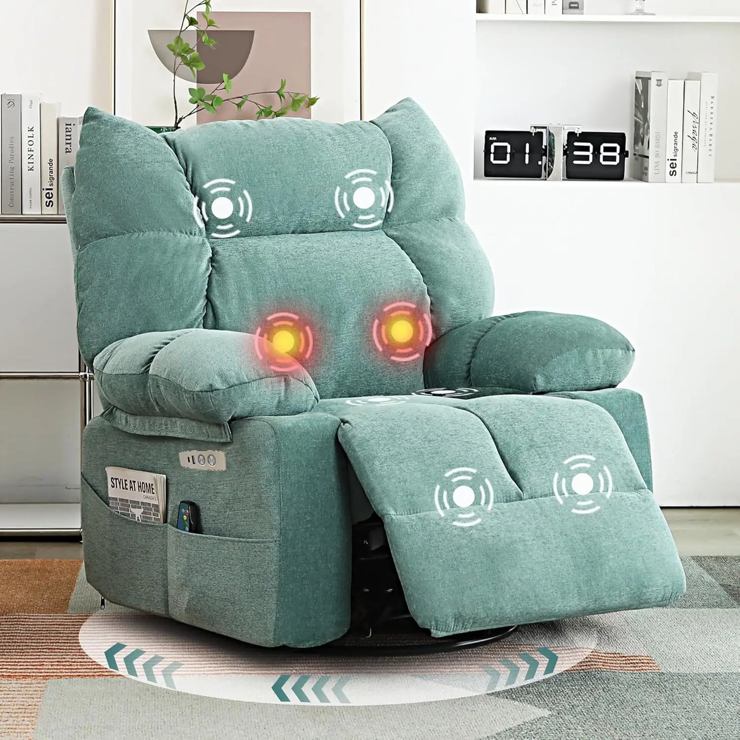 Power swivel rocker recliner