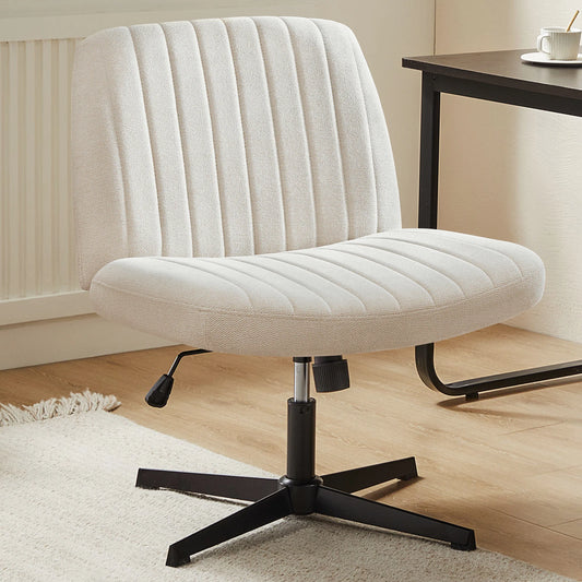 Cross-Legged Desk Chair Armless Adjustable Wide Seat