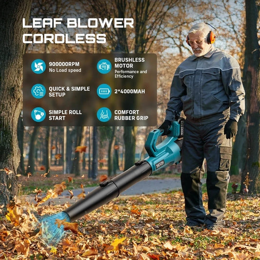 Cordless Turbo Leaf Blower Snow Removal 18v Battery Operated