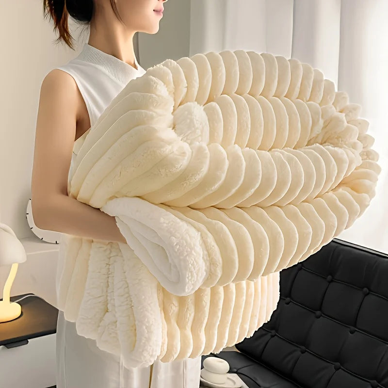 Weighted Blanket Soft Warm Fleece with Sherpa Cozy Comfort Bedding