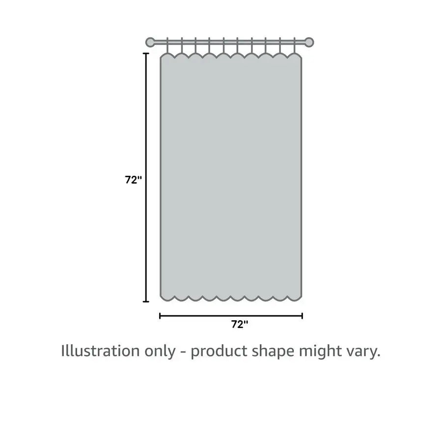 Ivory Shower Curtain with Valance Elegant Tassels Bathroom Curtain