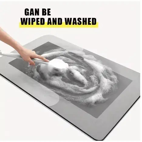 Diatomite Bath Mat Super Absorbent Non Slip Quick Dry Bathroom Mat