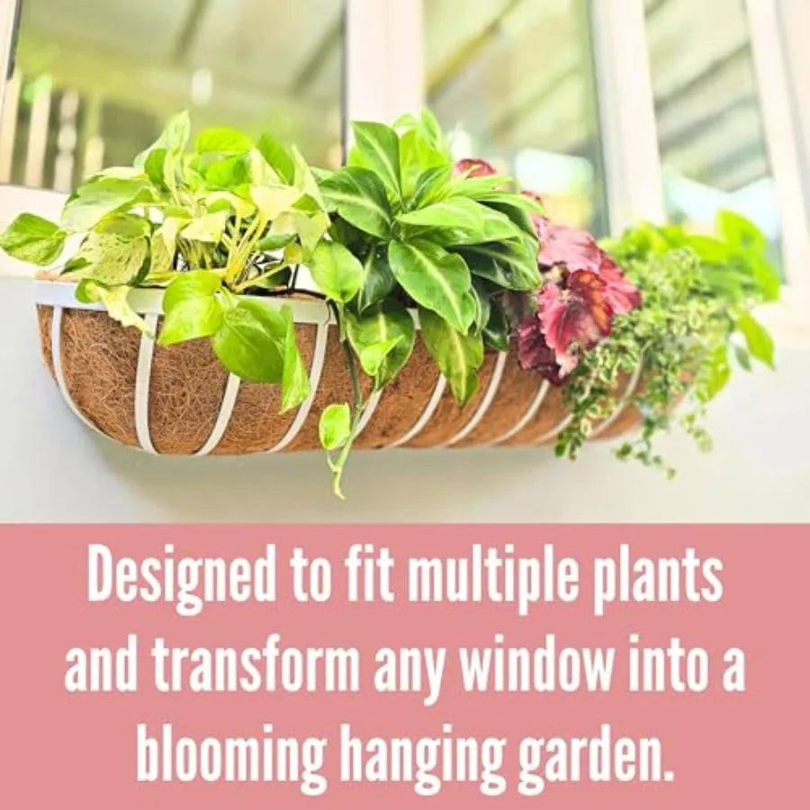 Outdoor Hanging Planter Boxes 30 Inch 2 Pack Coco Liner