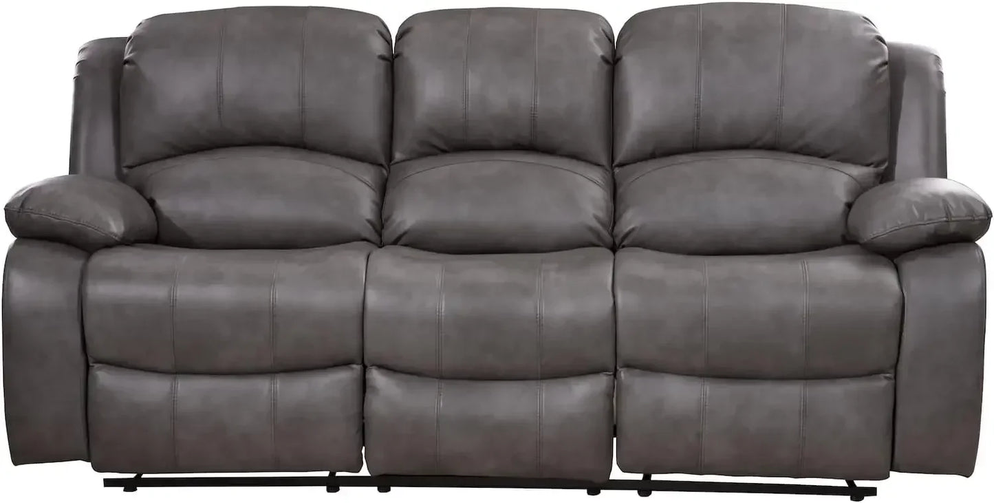 Reclining Sofa and Loveseat Set 2 PC Leather Air Couch