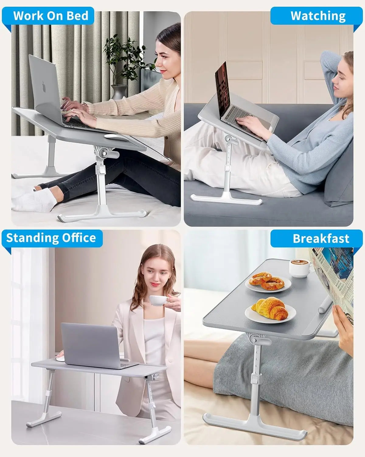 Adjustable Leather Lap Desk Foldable Height Angle Desk