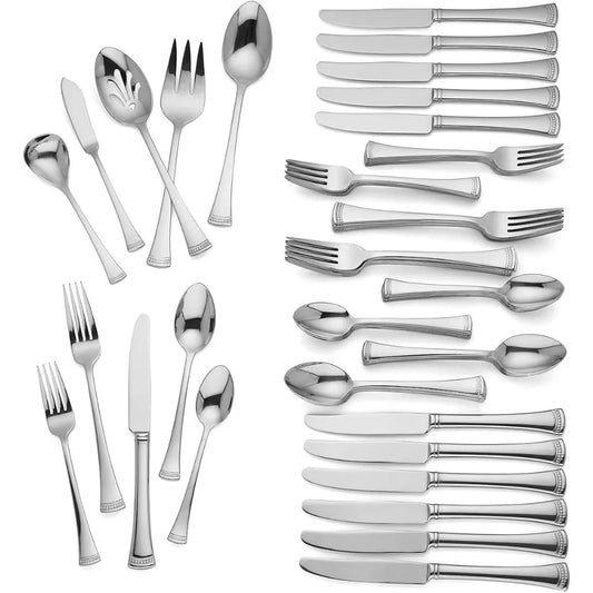 Flatware Set 65 Piece Portola Stainless Steel Silverware Set