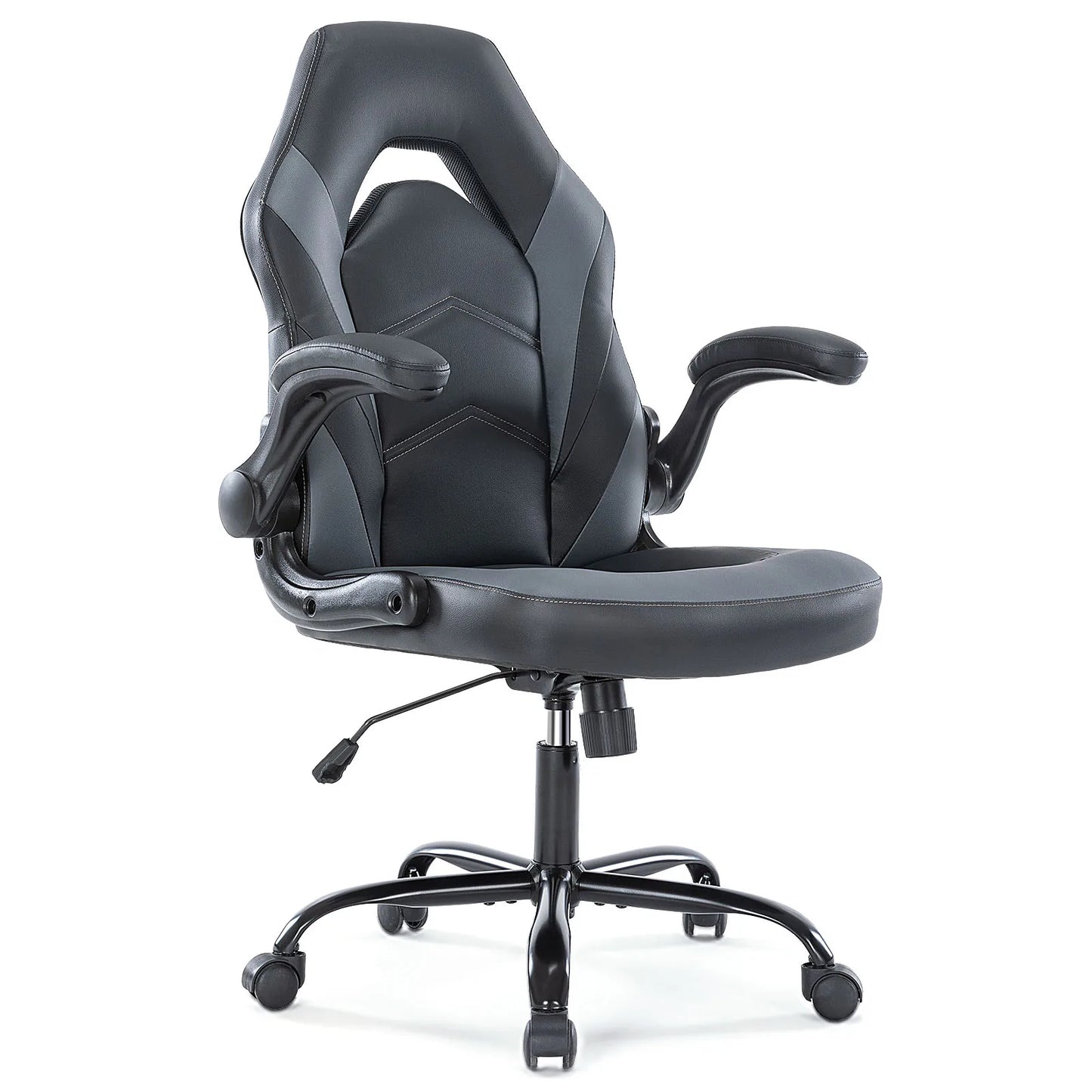 Gaming Chair PU Leather with Flip-Up Armrest Ergonomic Adjustable Seat