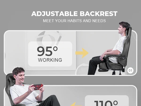 Gaming Desk Chair Breathable Fabric Adjustable Ergonomic Seat