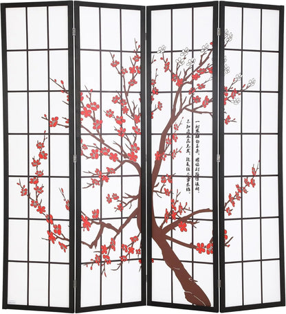 Folding Privacy Divider 6ft 4 Panel Shoji Screen Room Divider