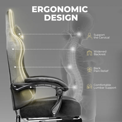 Gaming Desk Chair Breathable Fabric Adjustable Ergonomic Seat