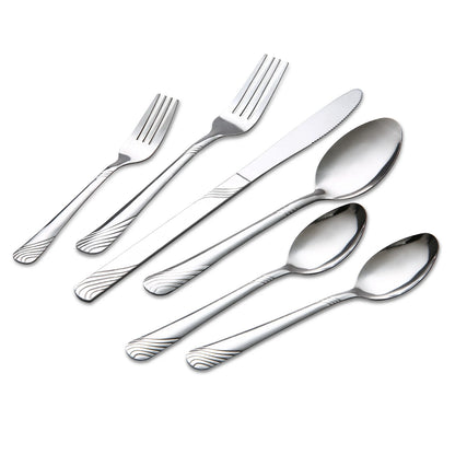 Flatware Set 48PCS Contemporary Polished Stainless Steel