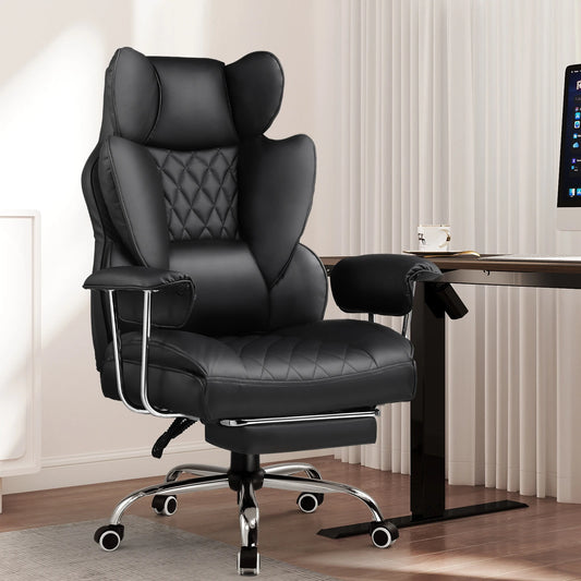 Big and Tall Chair Ergonomic Lumbar Support with Footrest and Comfort