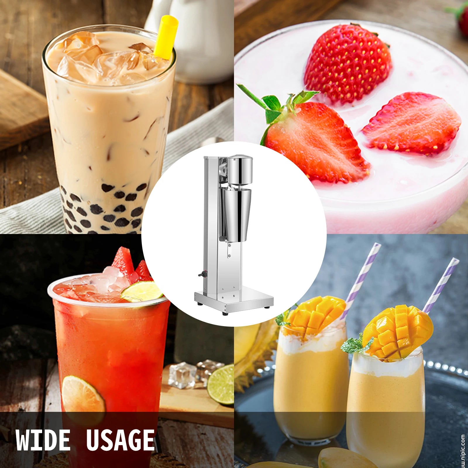 800ml Milkshake Maker Machine Stainless Steel Drink Mixer