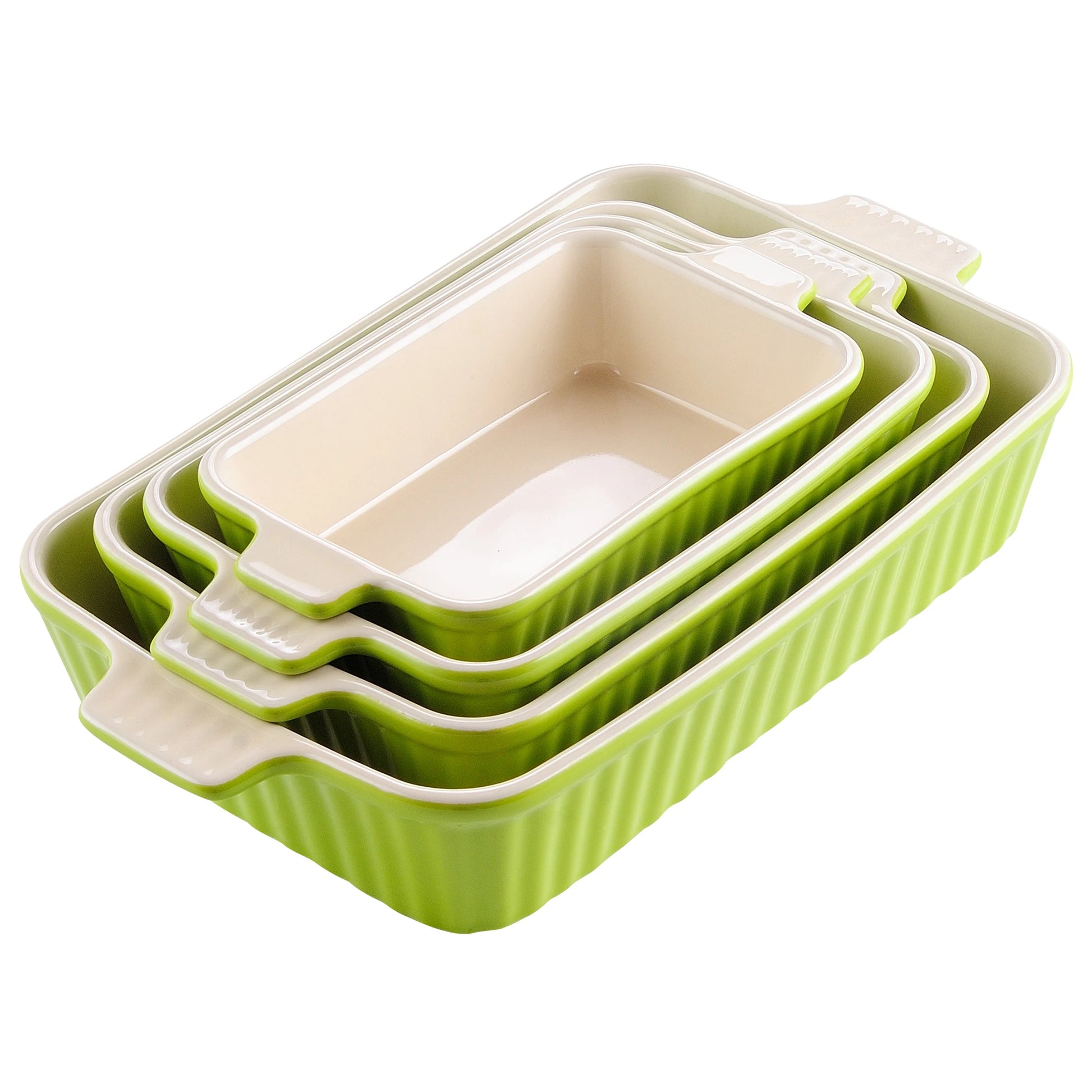 Ceramic Baking Dish Set 4 Piece Oven Safe with Handles MALACASA