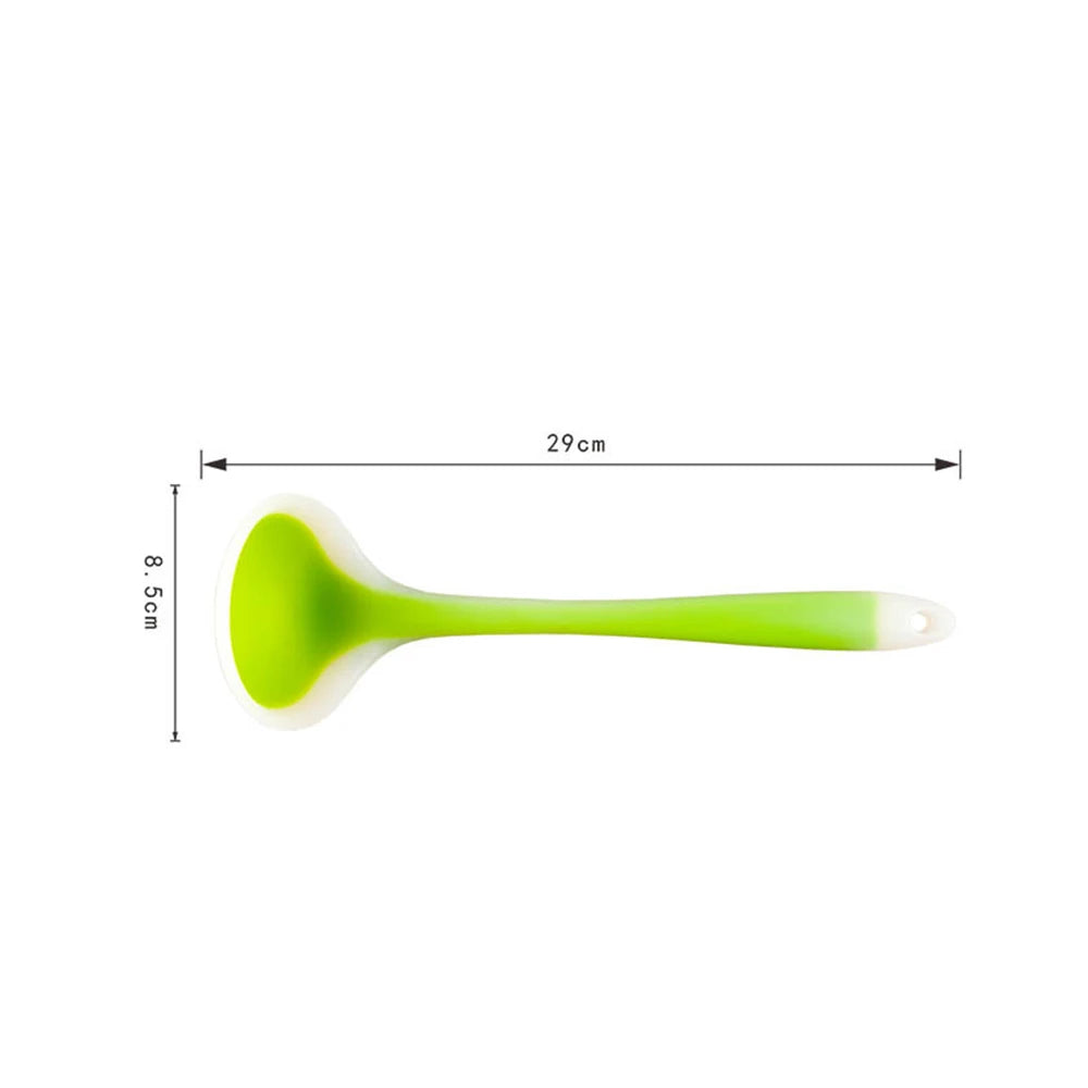 Silicone Soup Ladle 29cm Long Handle Heat Resistant Round Scoop