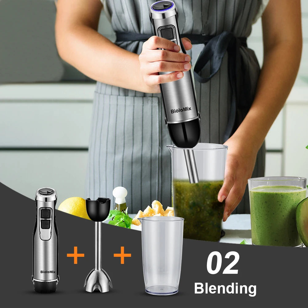 Hand Stick Blender 4 in 1 1200W Mixer Chopper Smoothie Ice