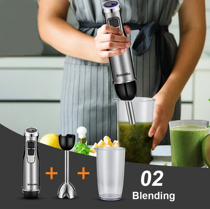 Hand Stick Blender 4 in 1 1200W Mixer Chopper Smoothie Ice