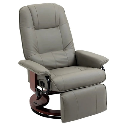 Faux Leather Recliner Chair Manual Swivel Lounge Chair With Footrest