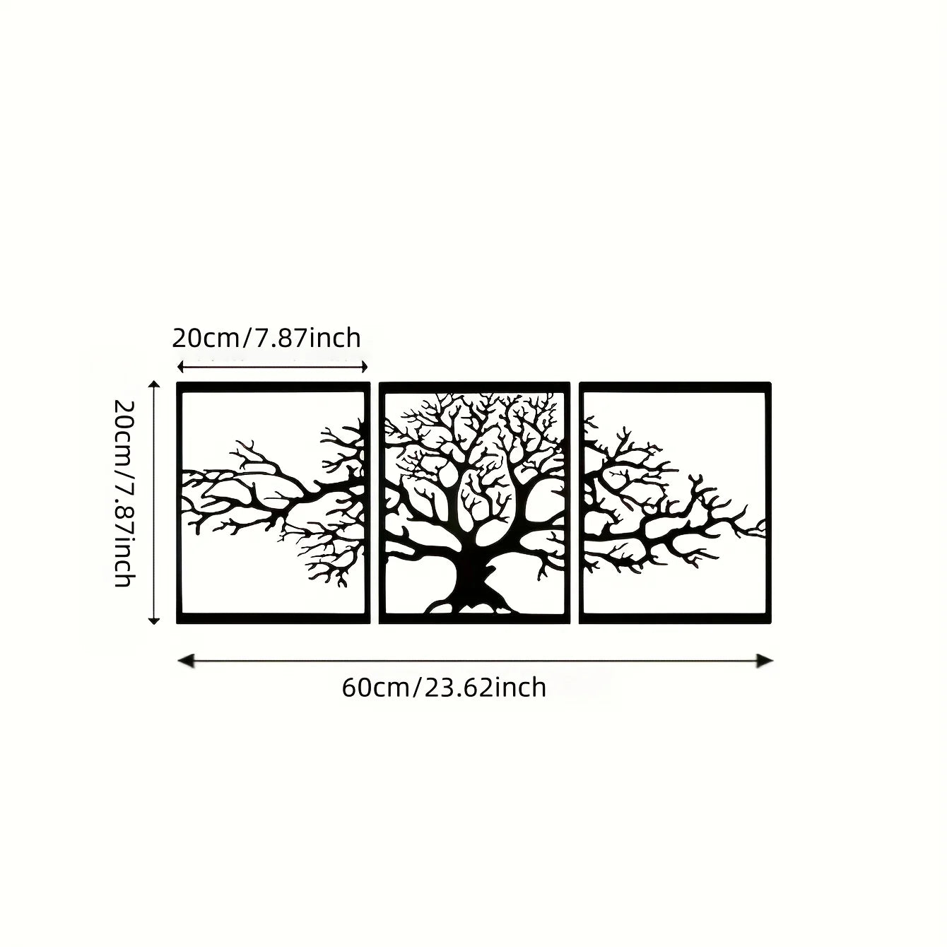 Tree of Life Metal Wall Art 3Pcs Set Unique Wall Hanging Decor