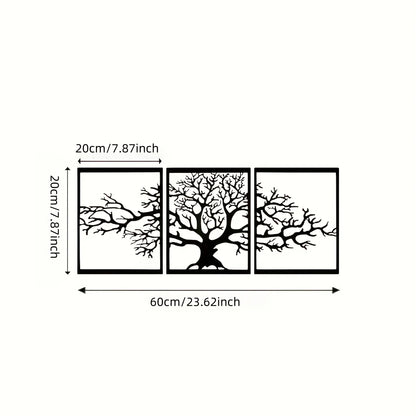 Tree of Life Metal Wall Art 3Pcs Set Unique Wall Hanging Decor