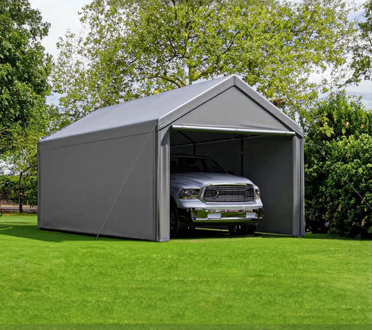 10x20 Ft Carport Portable Heavy Duty Steel Canopy Removable Walls