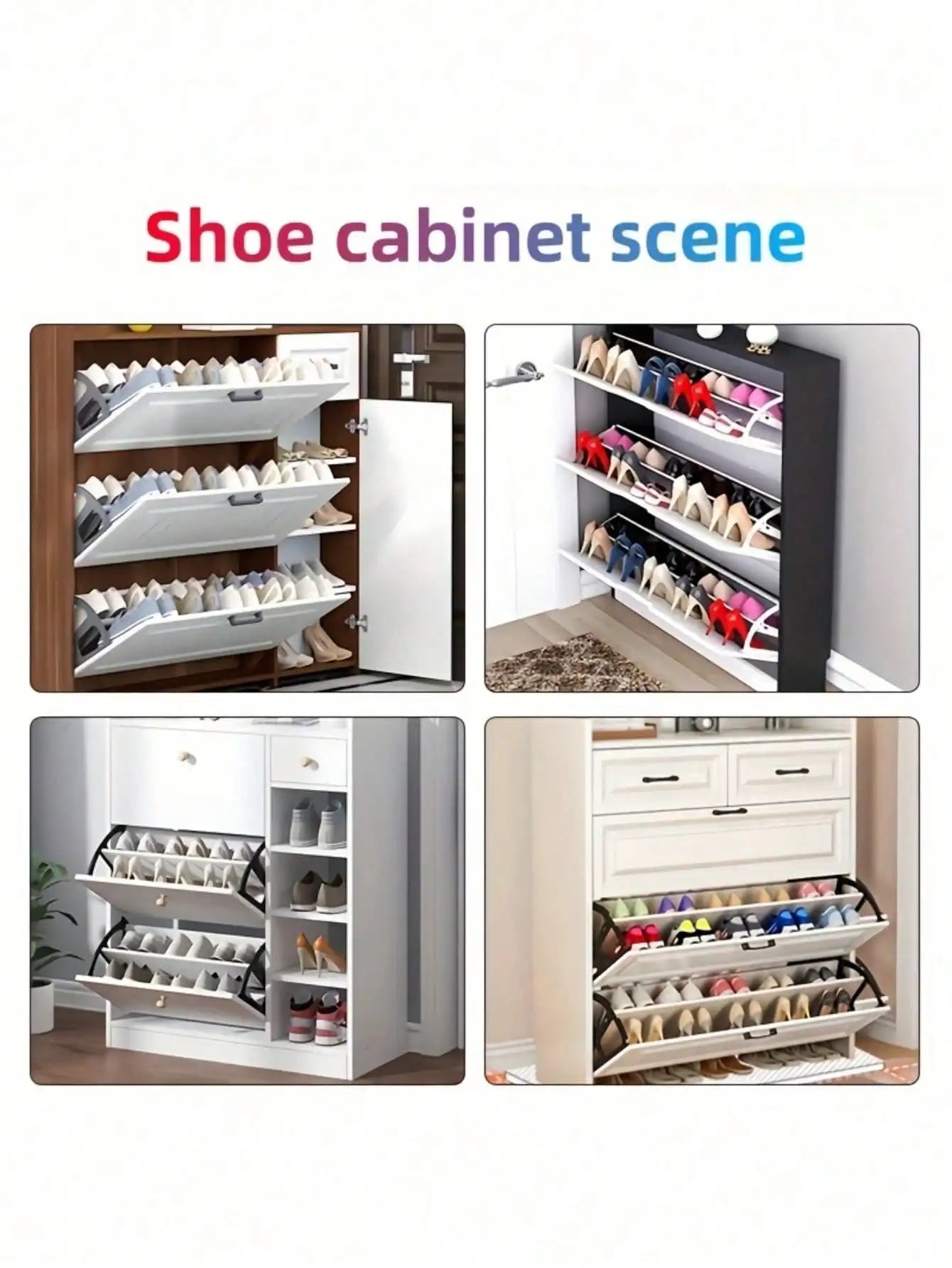 Rotating Shoe Cabinet Double Layer Stainless Steel Space Saving