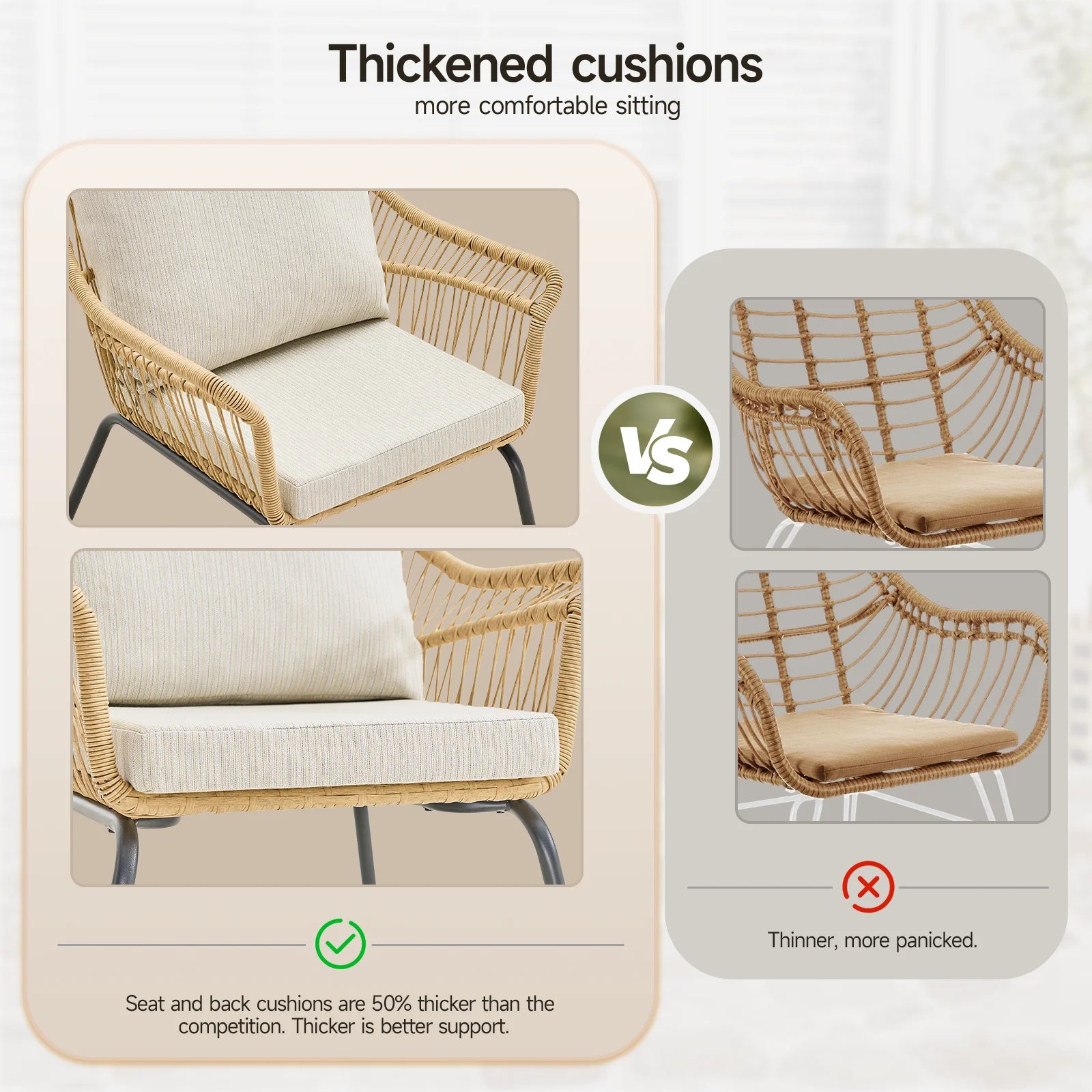 4 Piece Patio Wicker Set Loveseat Chairs Glass Table Outdoor Furniture