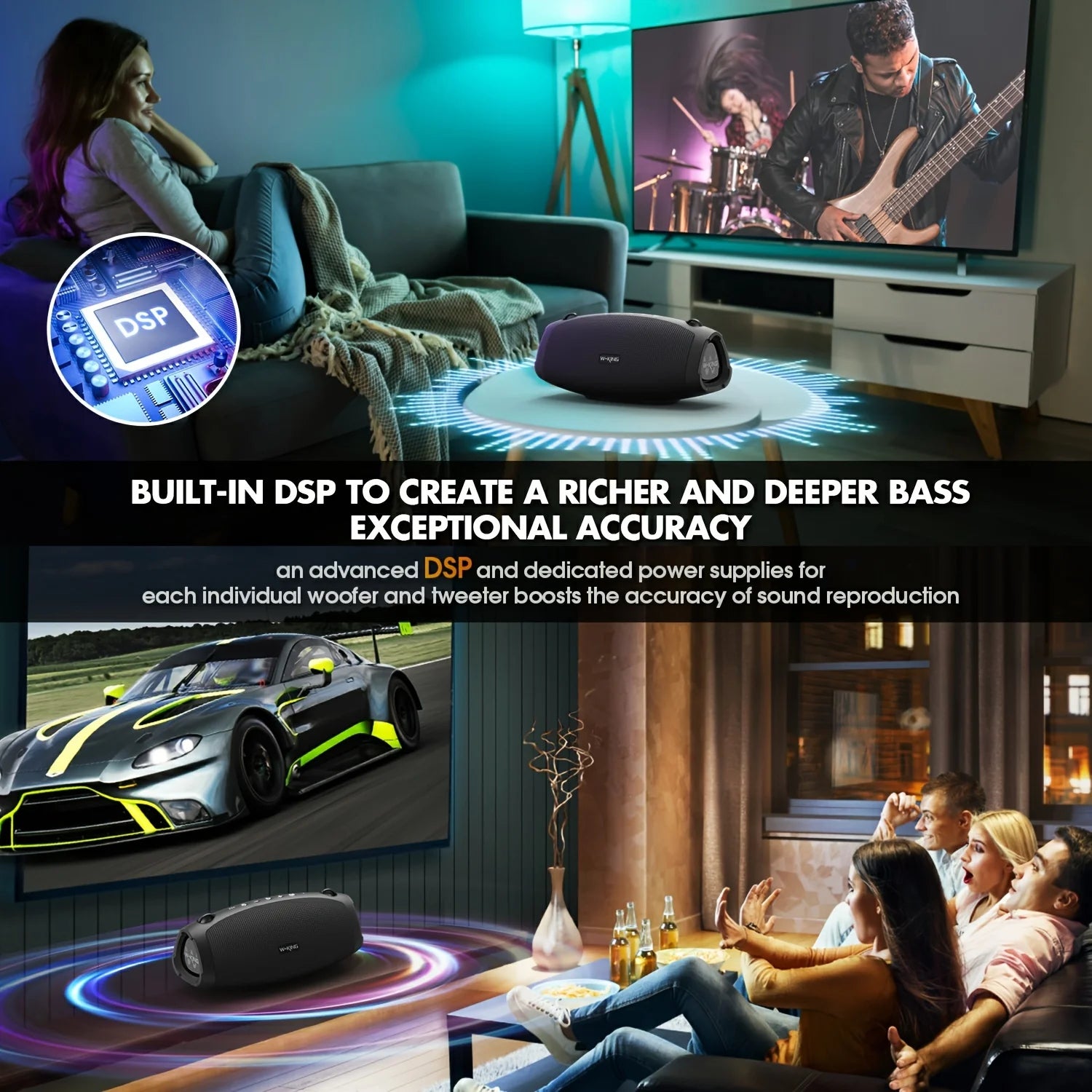 Bluetooth Speaker Wireless Waterproof Deep Bass Portable