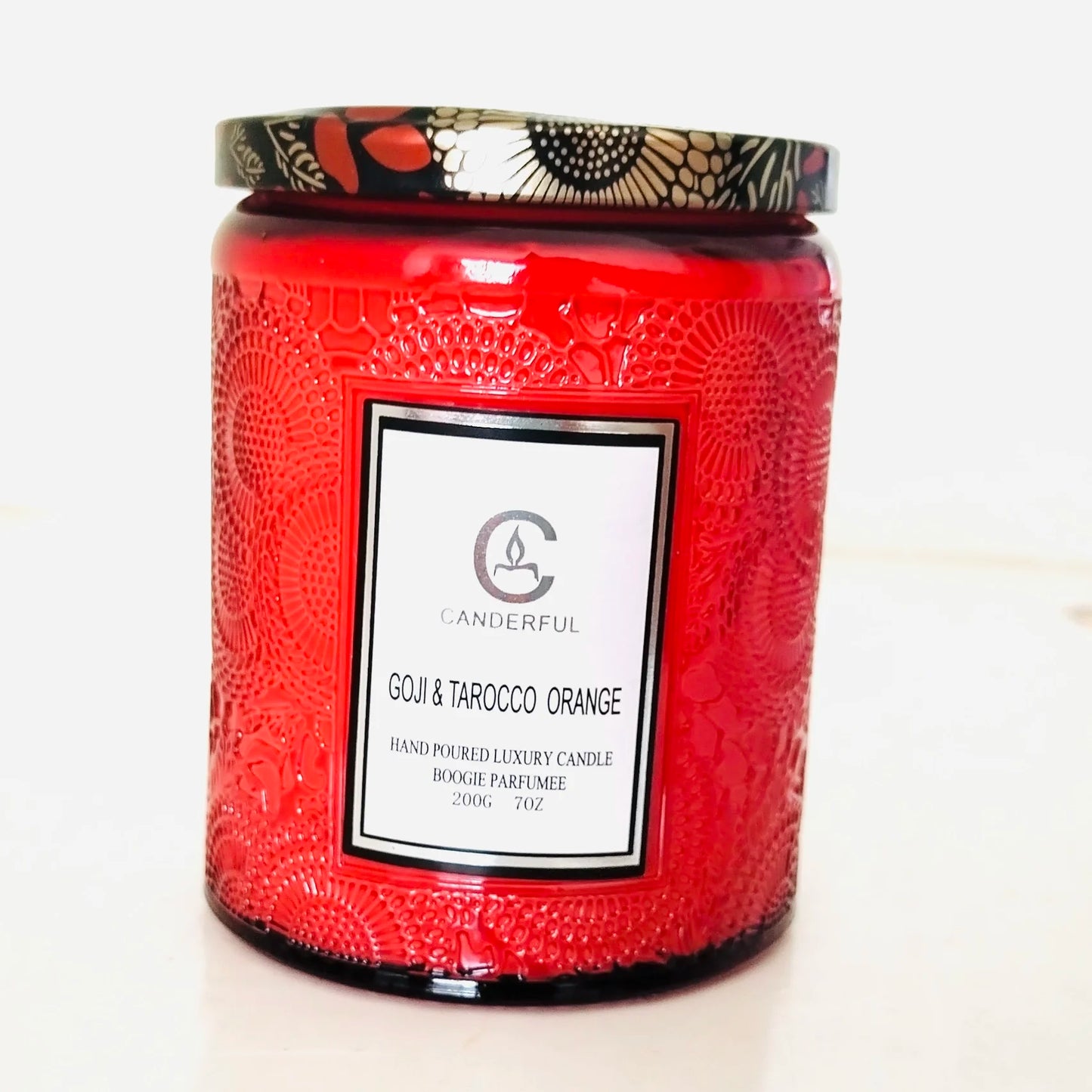 Scented Aromatherapy Candle Embossed Glass 5 Scents 40 Hour Burn