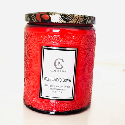 Scented Aromatherapy Candle Embossed Glass 5 Scents 40 Hour Burn
