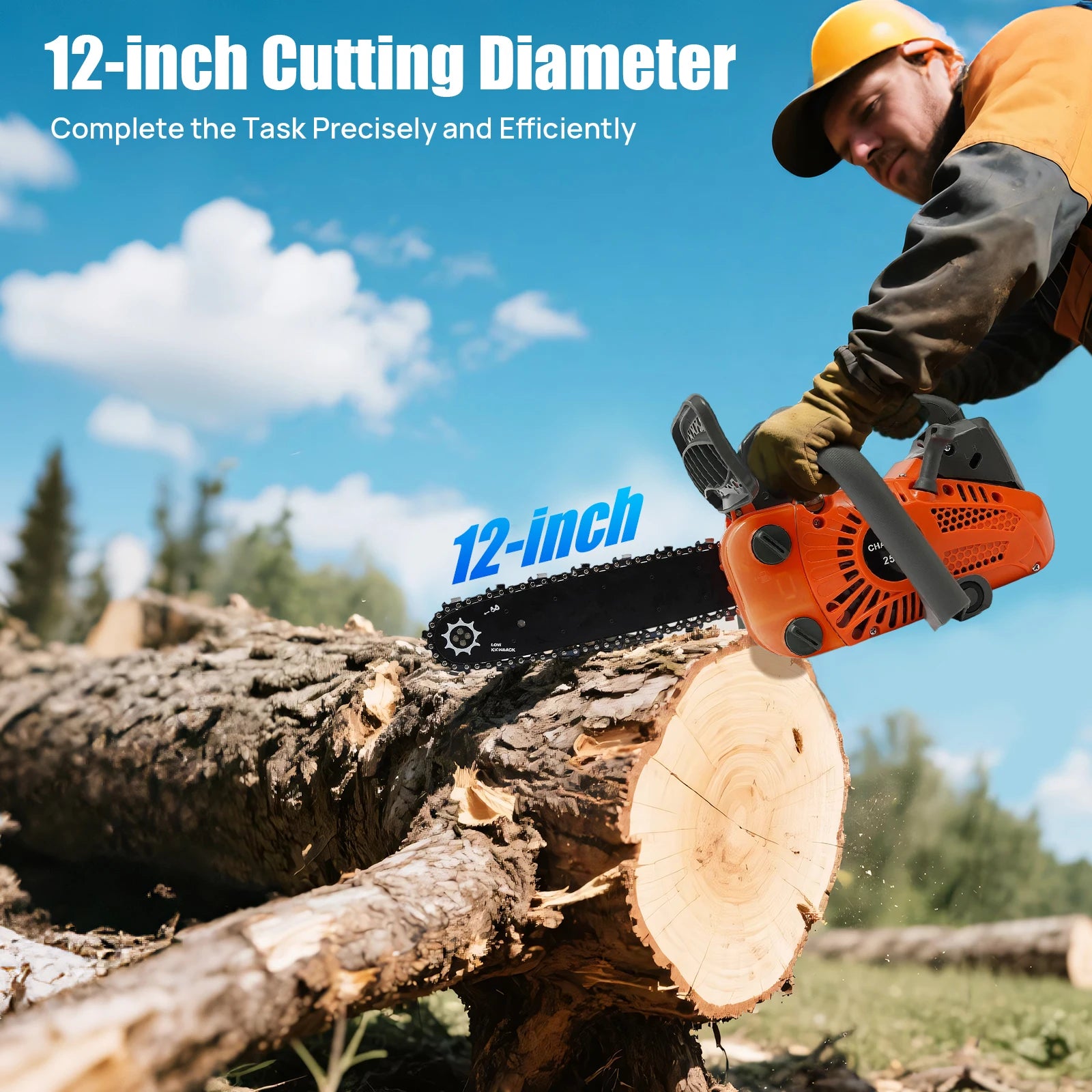 Top Handle Chainsaw 12 Inch Gasoline 2 Stroke Engine Saw