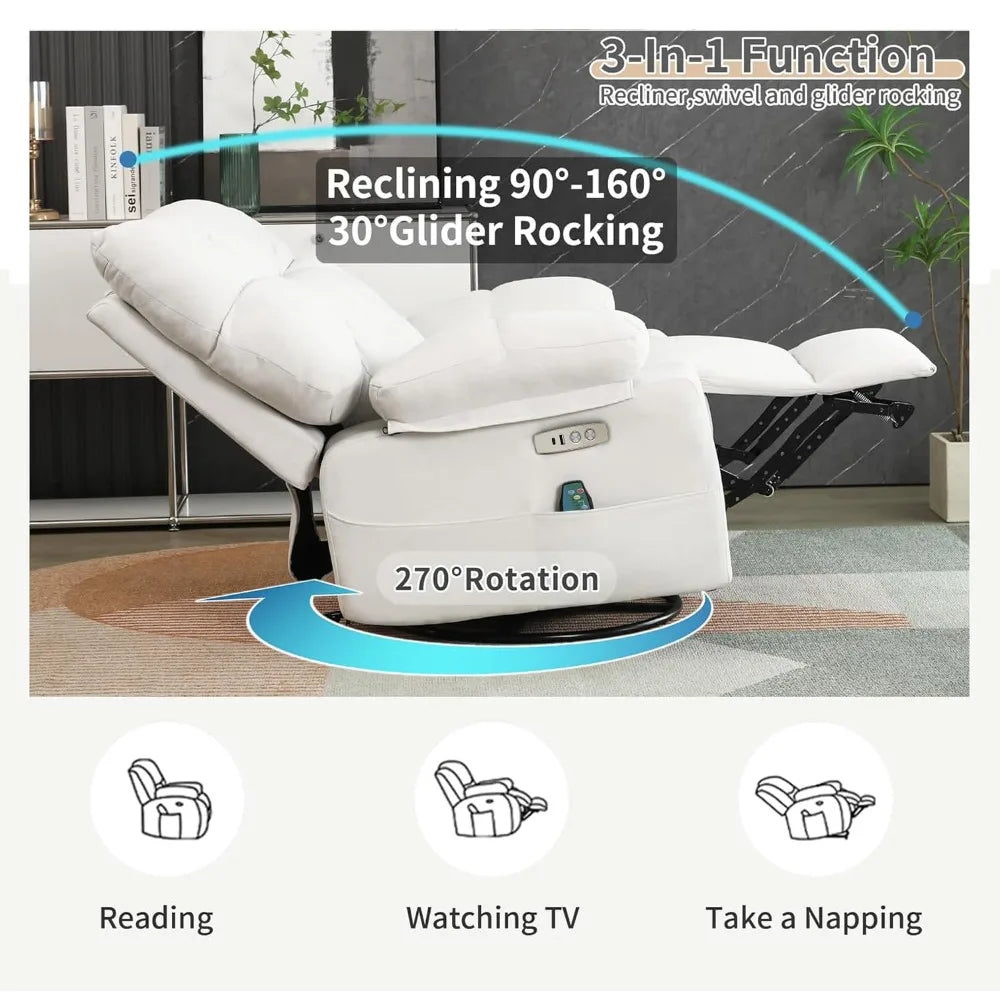 Power swivel rocker recliner