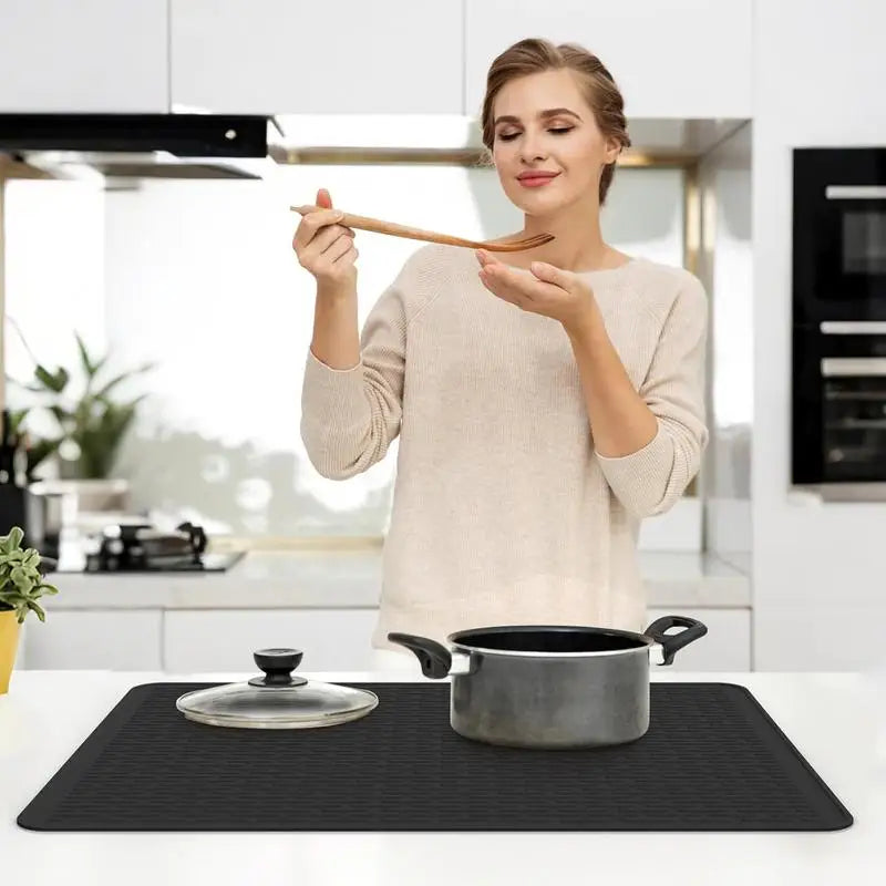 Silicone Stove Top Mat for Glass Stove Top, Electric Stove Protector, XL, Dish Drying Mat
