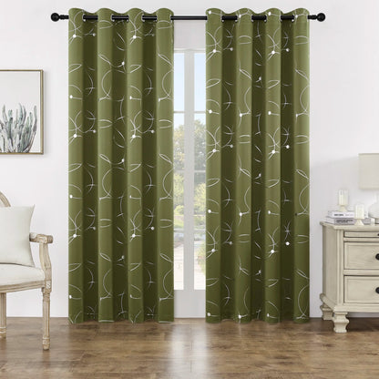Blackout Curtains Pack of 2 Foil Printed Thermal Insulated Grommets