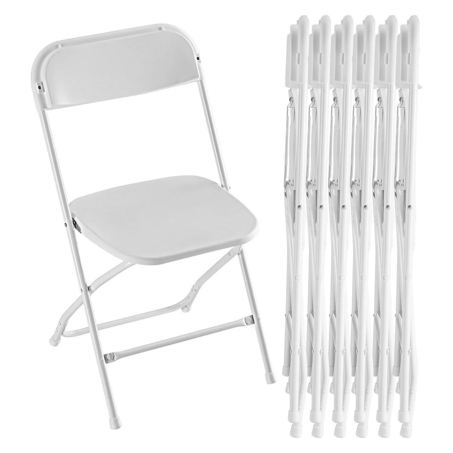 Folding Chair Plastic Seat Metal Frame 330LB Lightweight Portable