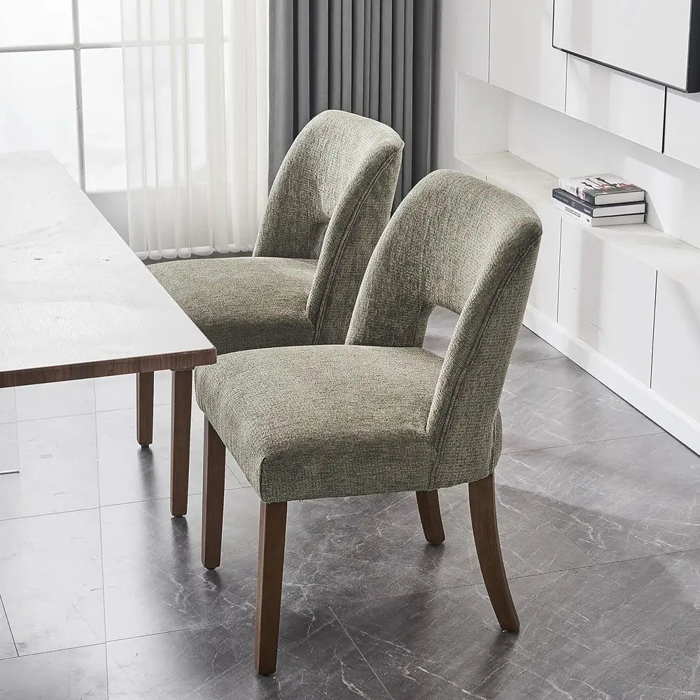 Wooden Dining Chairs, Set of 4, Modern, Fabric Upholstered