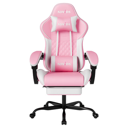 Gamer Chair w/ Massage, Lumbar Support, Swivel & Adjustable