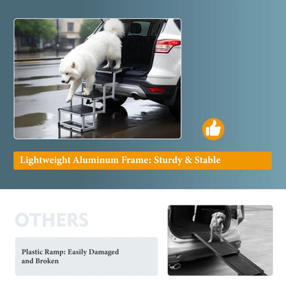 Dog Steps Foldable Portable Pet Stairs Non-Slip Reinforced Design