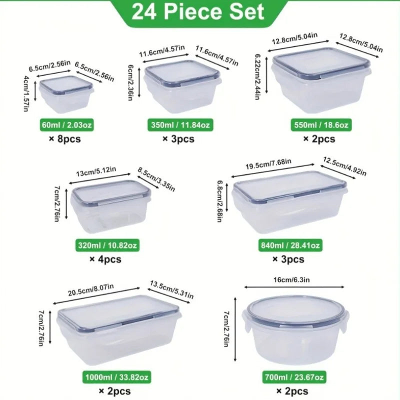 Airtight Food Storage Containers Set 48Pcs BPA Free Kitchen Organizer
