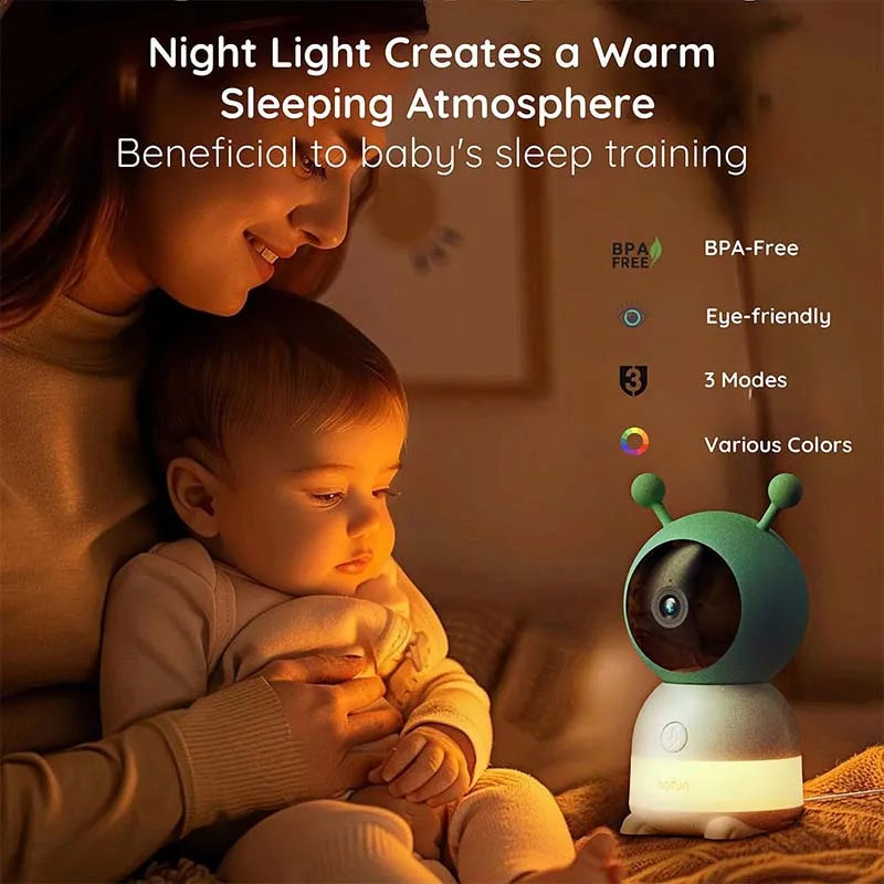 Baby Monitor Camera 360° Rotation with App Night Light Motion Detection