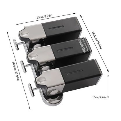 Triple Wall Mount Soap Dispenser, Lockable