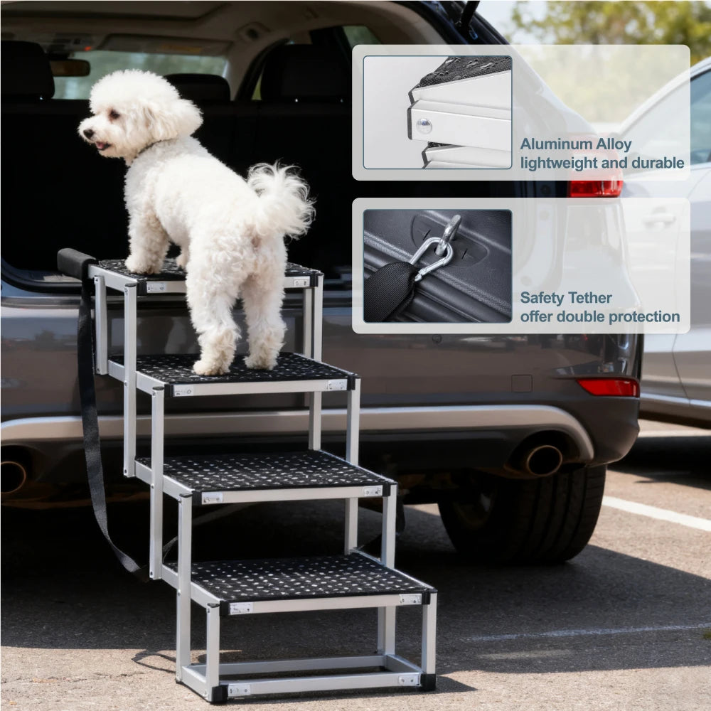Dog Steps Foldable Portable Pet Stairs Non-Slip Reinforced Design