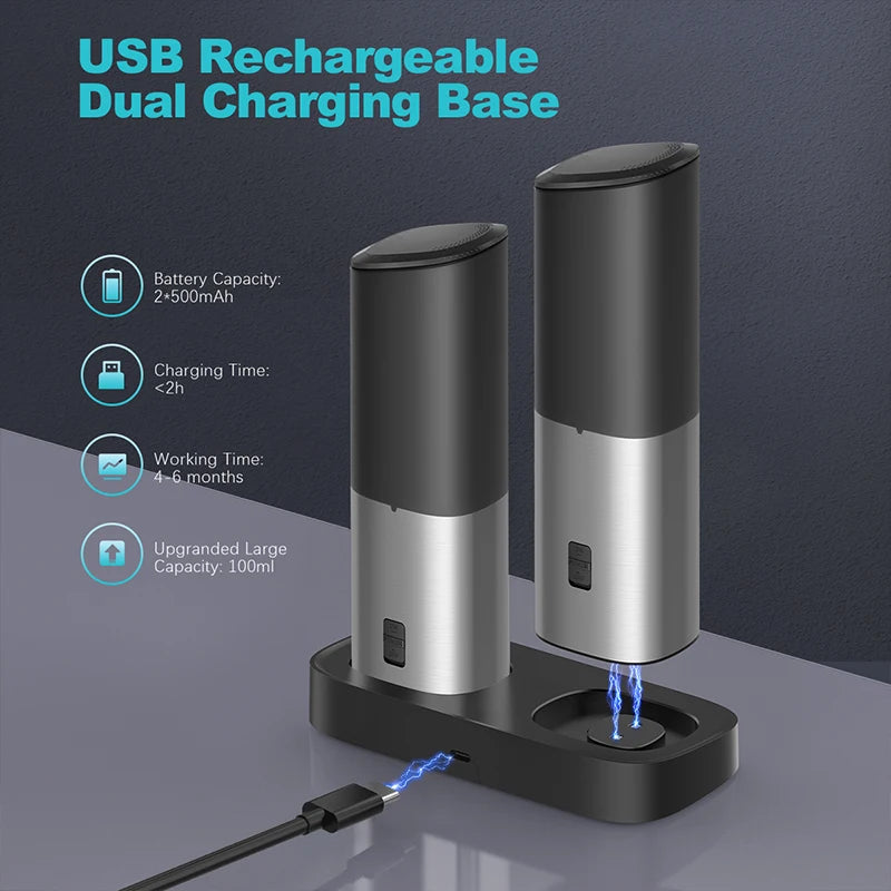 Electric Salt and Pepper Grinder Stainless Steel Adjustable Fineness